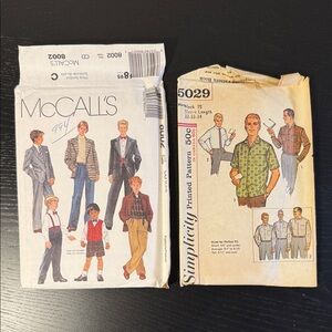 Vintage 19760s-1970s Simplicity & McCall’s Sewing Patterns- Men’s, Boys, Kids